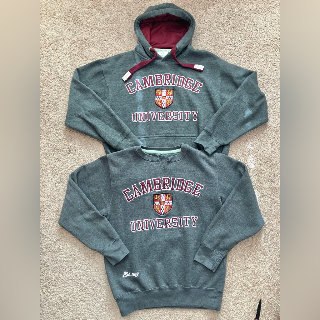 Vintage Cambridge University Sweatshirt Lot Of 2 Adult Unisex M/L Embroidered